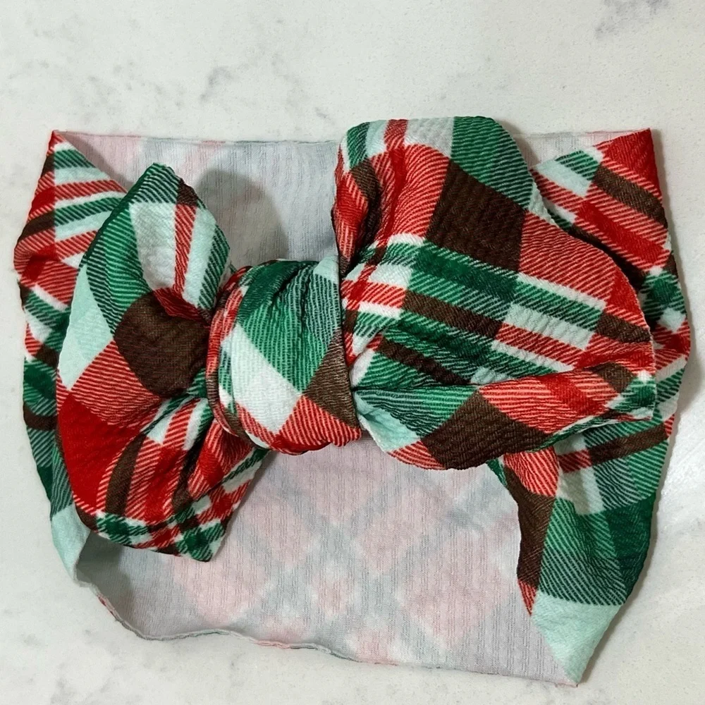 Festive Holiday Bow Headbands. Set of 5